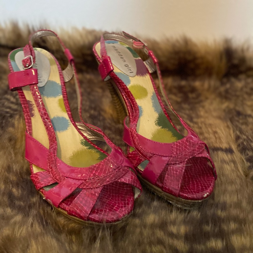 Pink snake skin heels